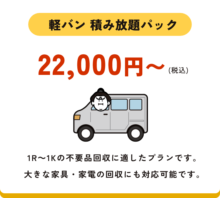 軽バン 積み放題パック 22,000円〜(税込)
